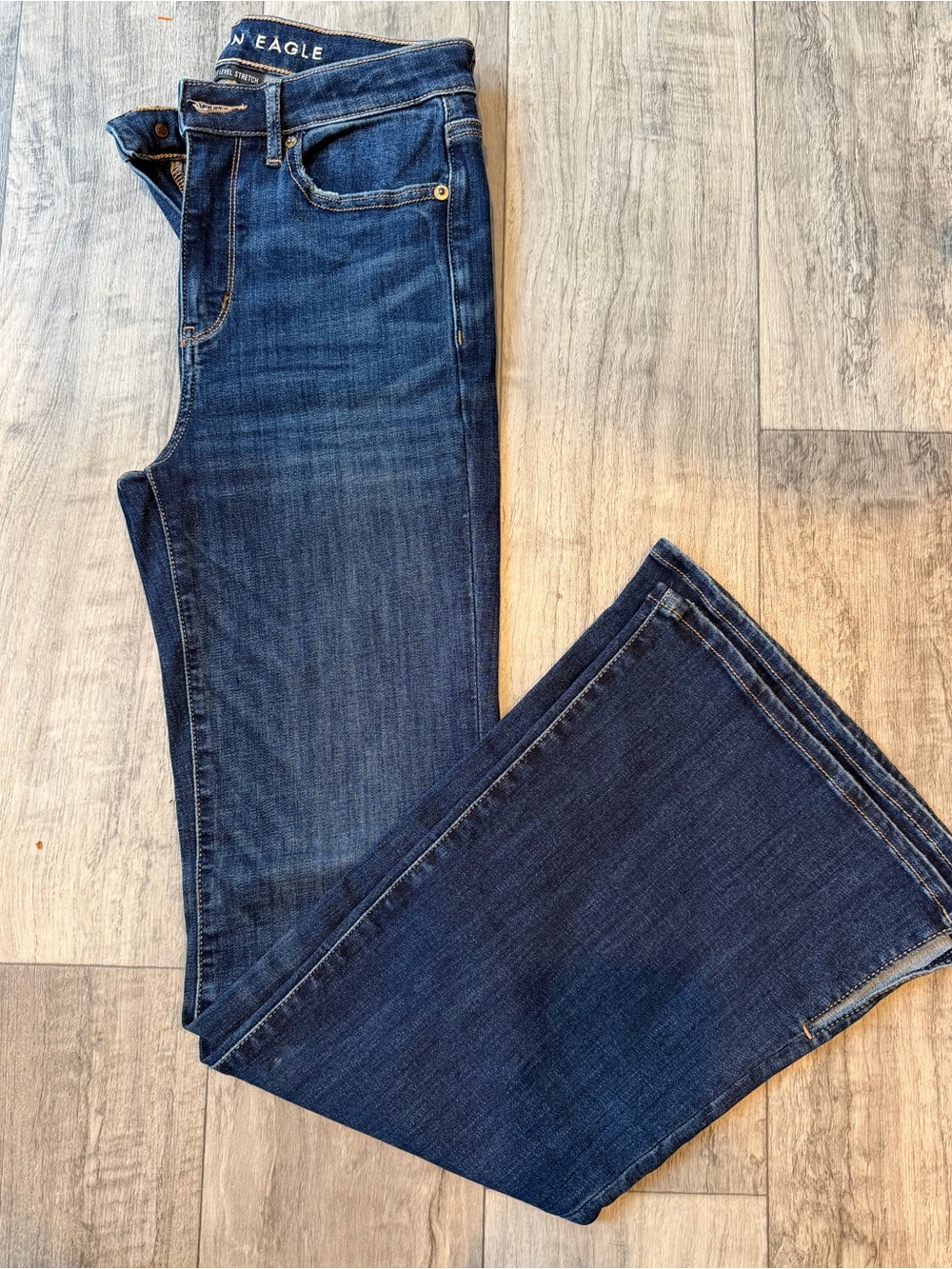 American Eagle Outfitters Dark Blue Women's Jeans - Super Hi-Rise Flare